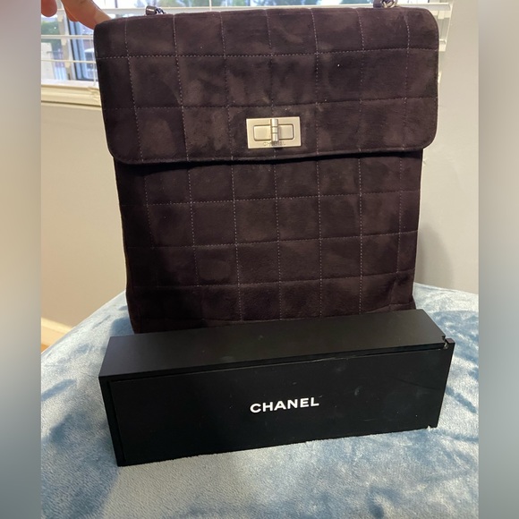 100% AUTHENTIC CHANEL SUEDE MULTI POCKET CHAIN CROSSBODY MADEMOISELLE  BAG - Picture 1 of 16